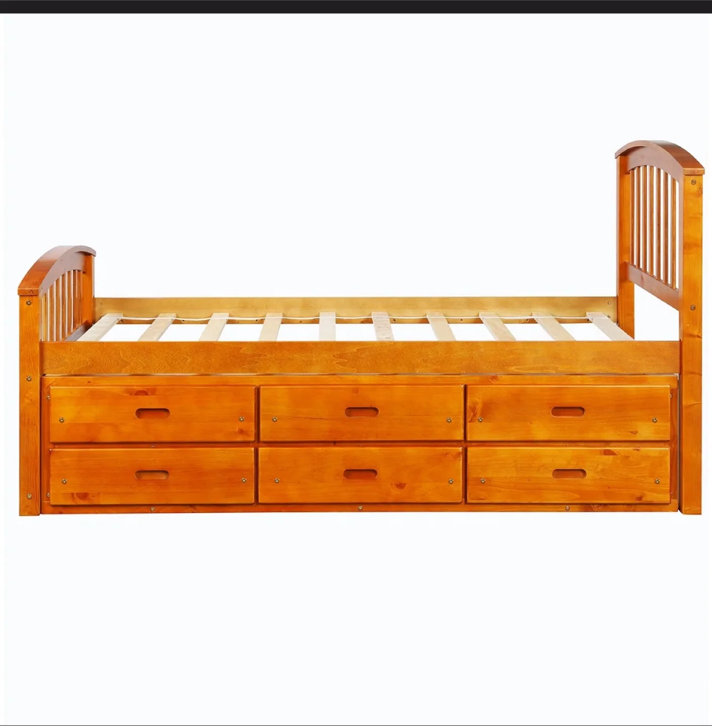 Wood Bed Frame with Storage Drawers