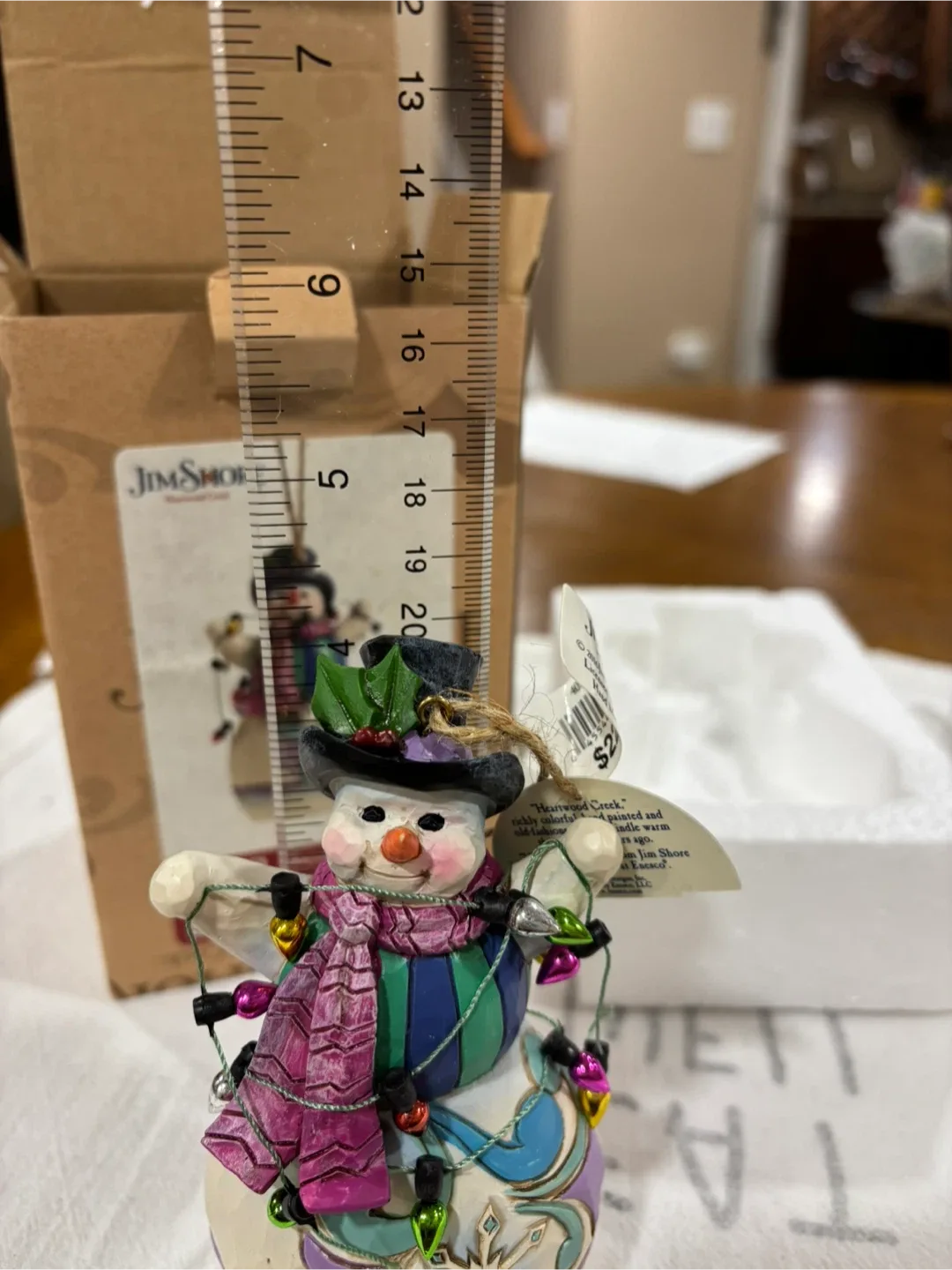 Jim Shore Snowman Wrapped in Lights ornament image indicator(3)