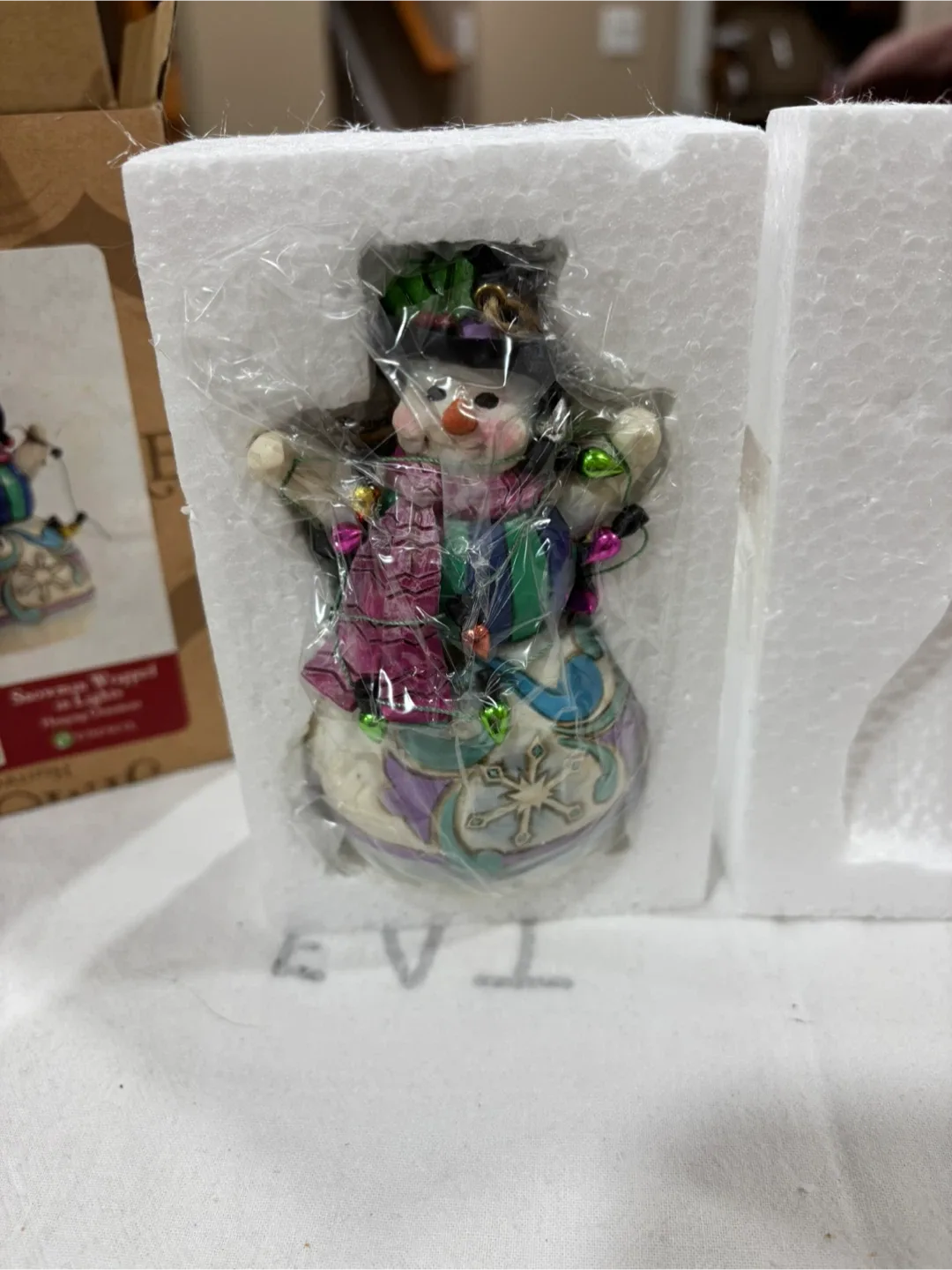 Jim Shore Snowman Wrapped in Lights ornament image indicator(5)