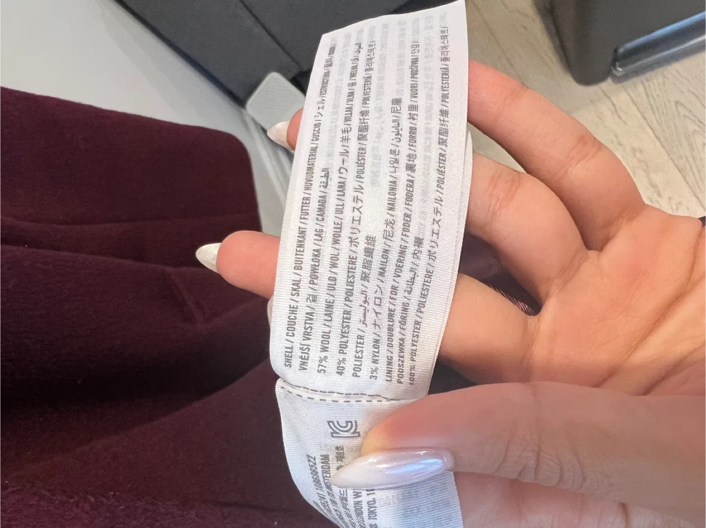 Abercrombie & Fitch XXS Burgundy 57% Wool Coat image indicator(6)