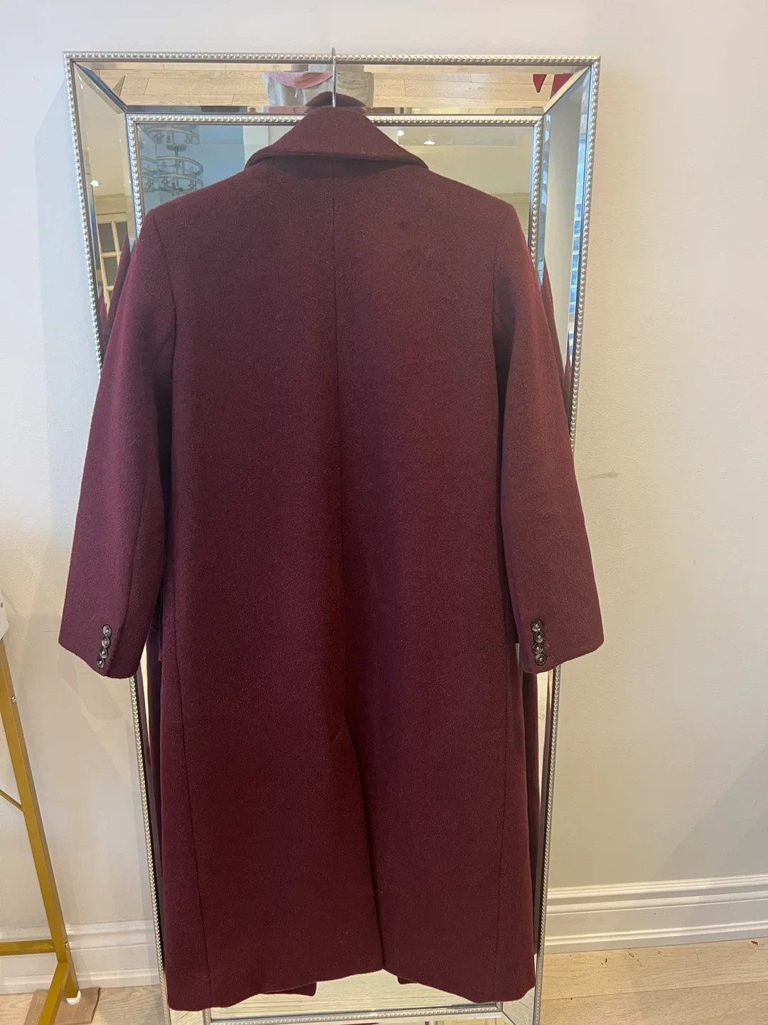 Abercrombie & Fitch XXS Burgundy 57% Wool Coat image indicator(8)