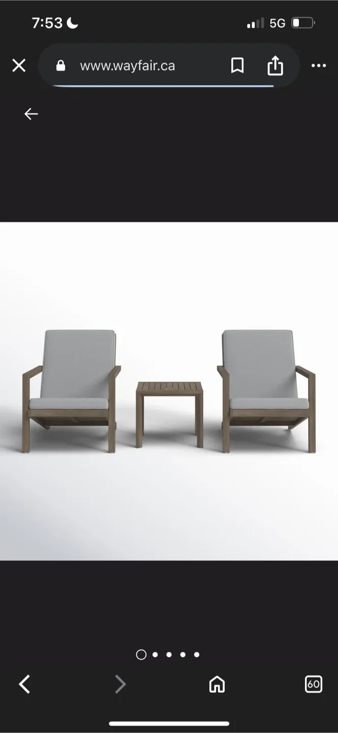 New Wayfair Brown/Grey and Grey Patio Set thumbnail