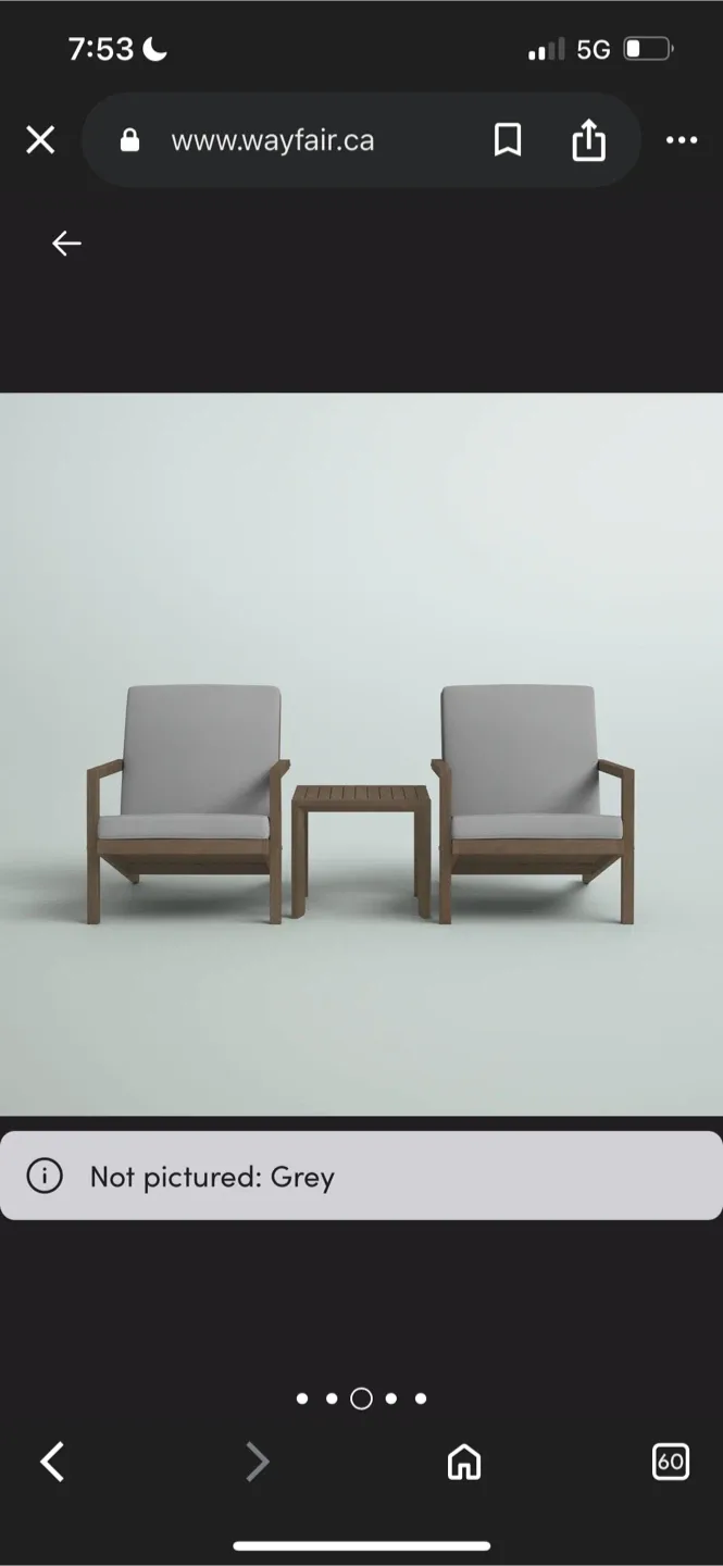 New Wayfair Brown/Grey and Grey Patio Set image indicator(5)