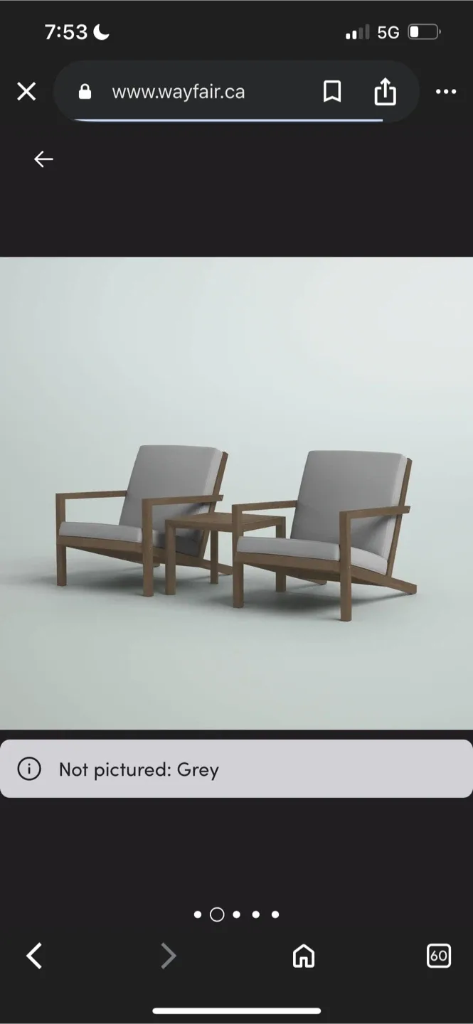 New Wayfair Brown/Grey and Grey Patio Set image indicator(2)