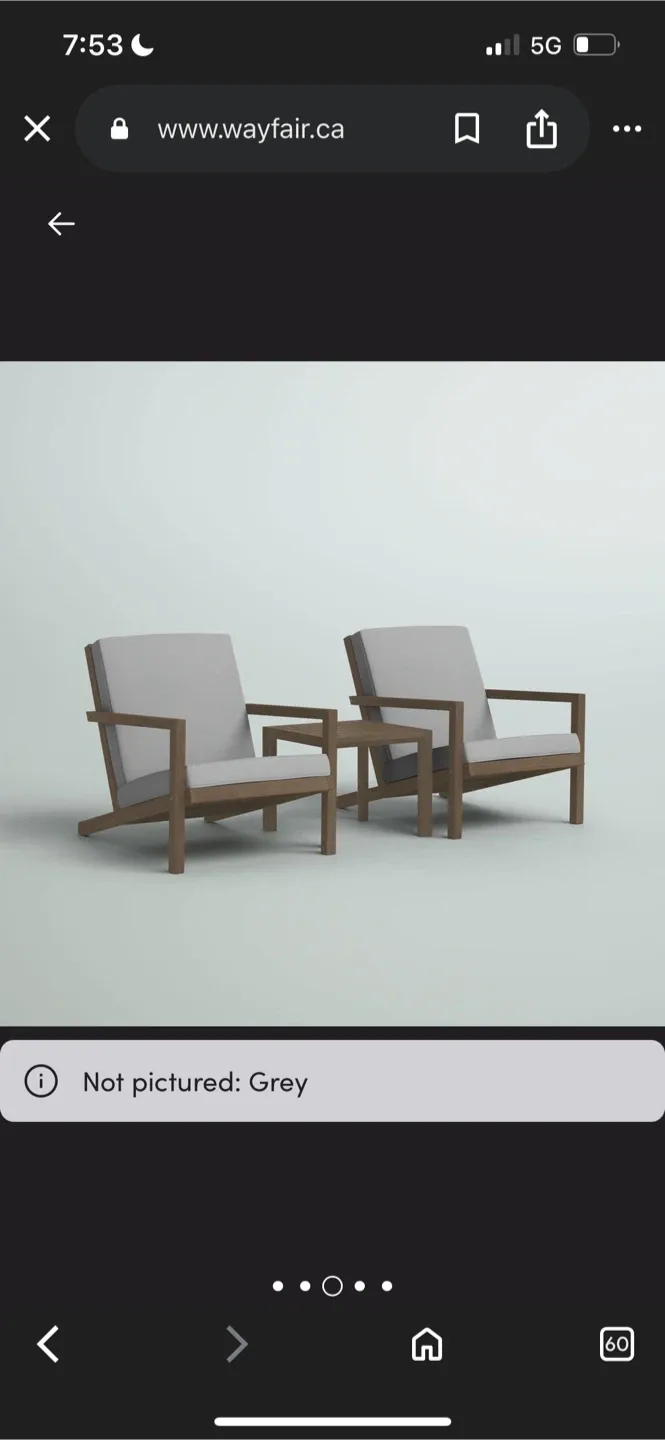 New Wayfair Brown/Grey and Grey Patio Set image indicator(4)