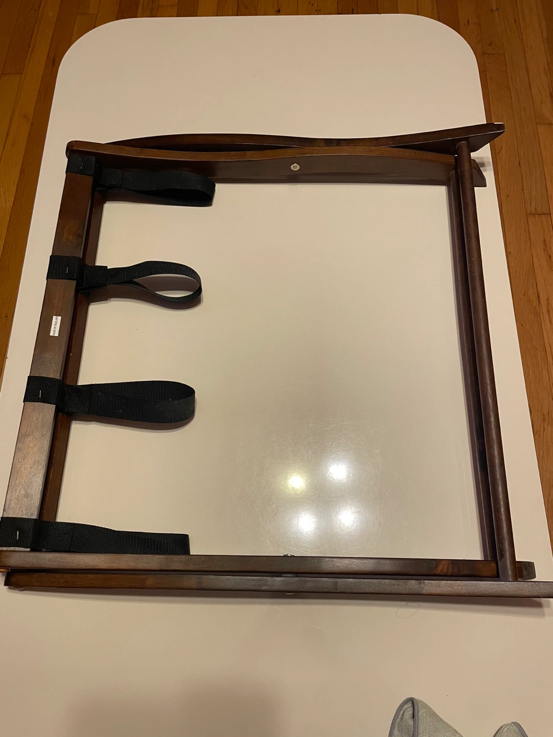 Vintage Folding Luggage Rack - Brown Wood - photo 2