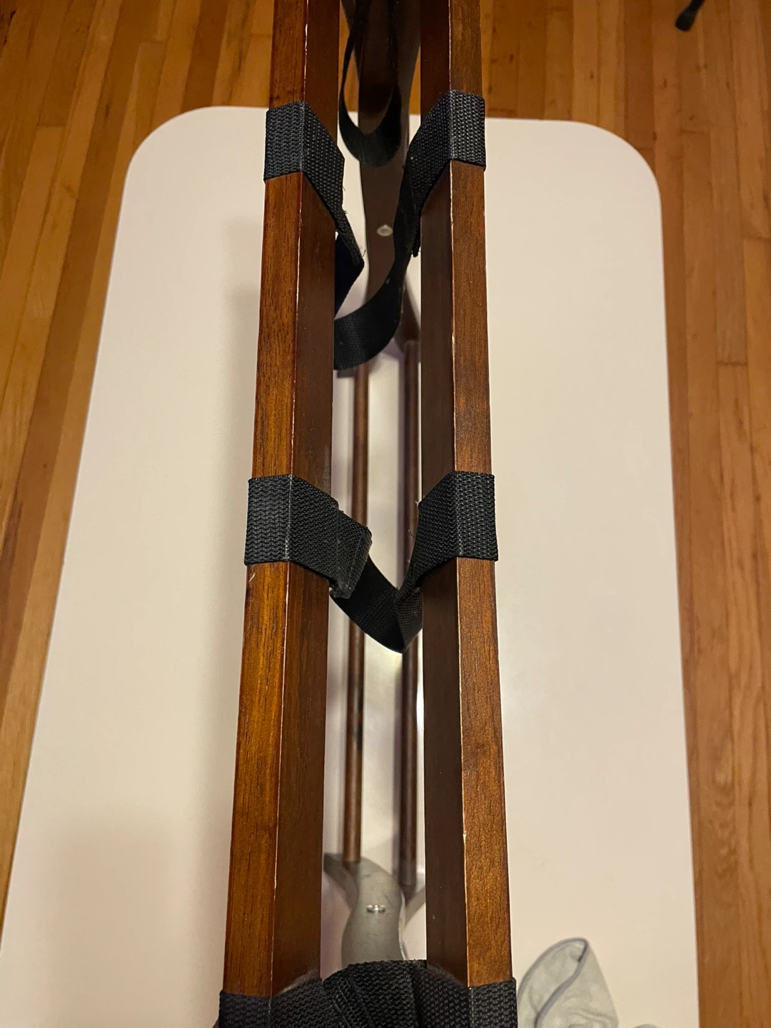 Vintage Folding Luggage Rack - Brown Wood - photo 4