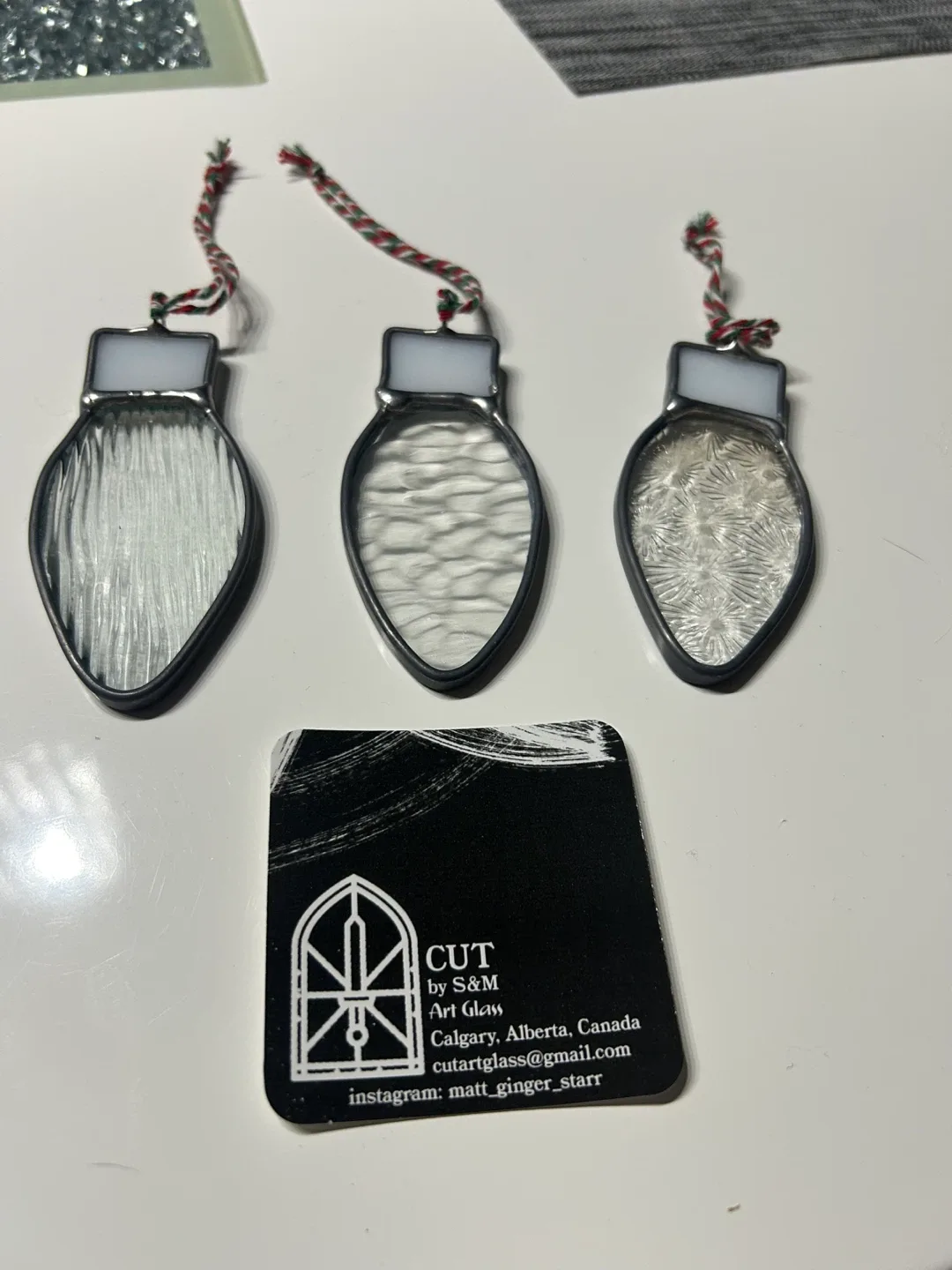 S&M Art Glass Stained Glass Lightbulb Ornaments