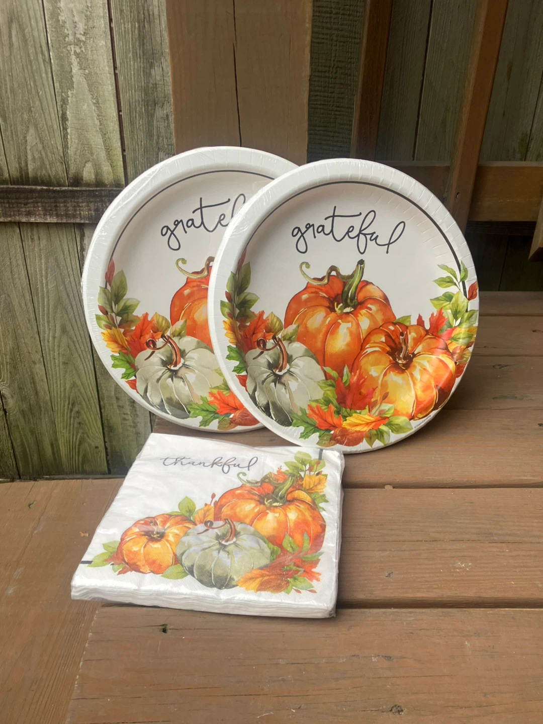 16 Thanksgiving Plates - 20 Napkins - Brand New