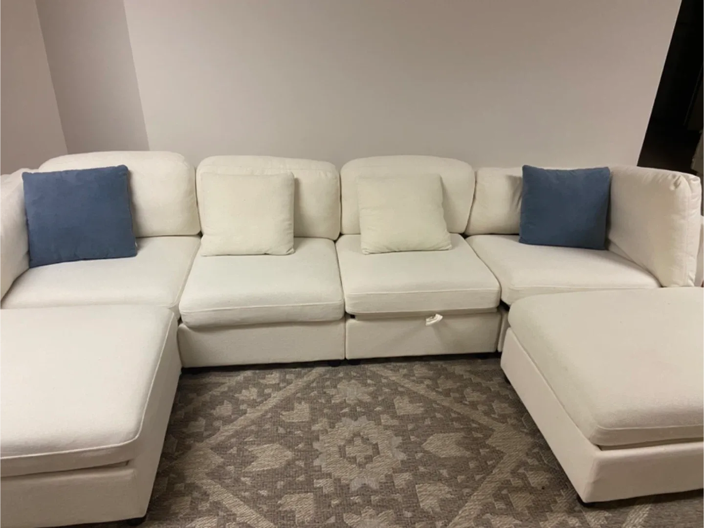 White Sectional Sofa with Storage image indicator(2)