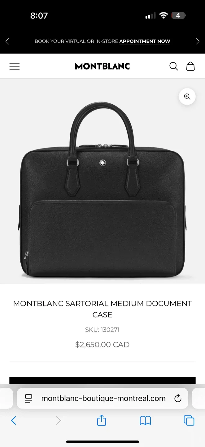 Montblanc Sartorial Medium Document Case NEW!! image indicator(2)