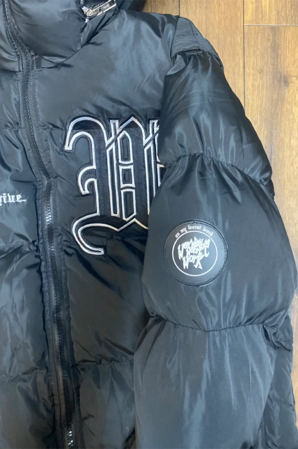 World Wide Worst Work Black Puffer Jacket Vest - Size M image indicator(6)