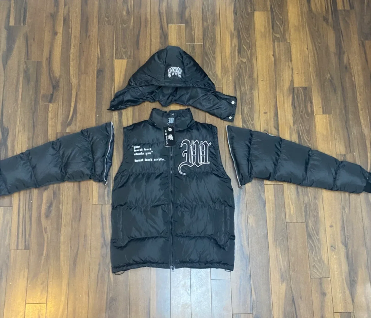 World Wide Worst Work Black Puffer Jacket Vest - Size M image indicator(2)