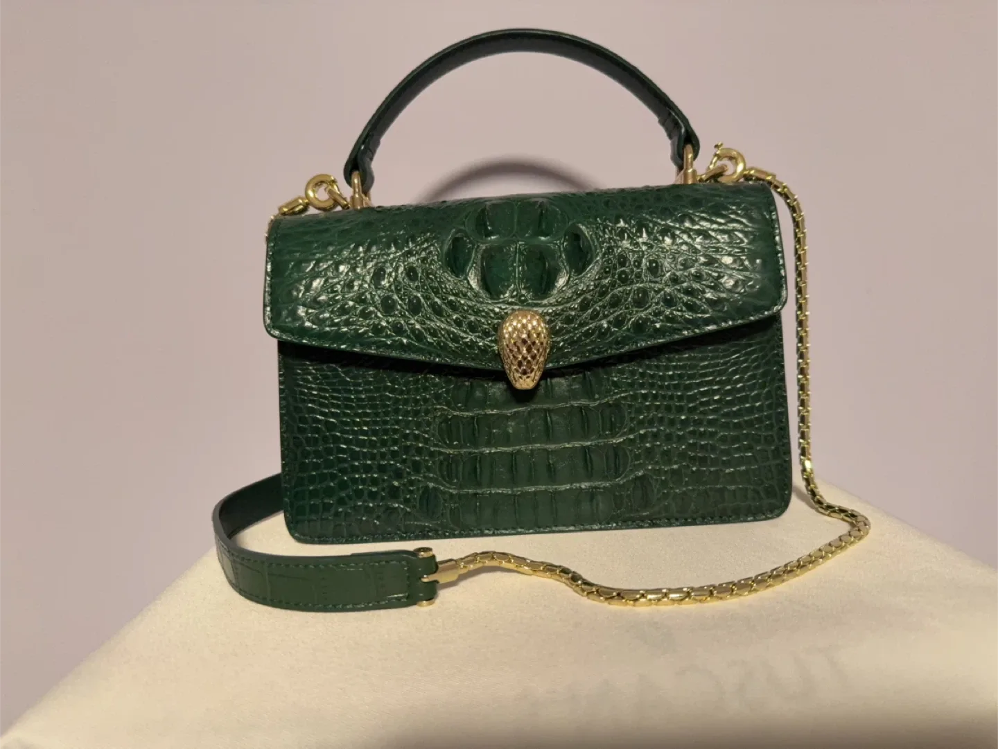 Green Crocodile leather Handbag image indicator(2)