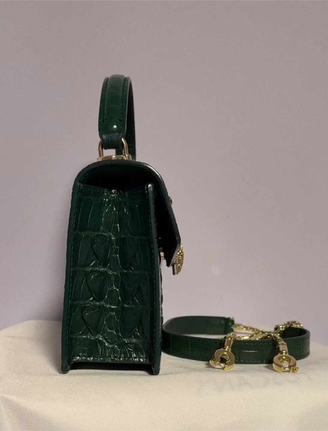 Green Crocodile leather Handbag image indicator(3)