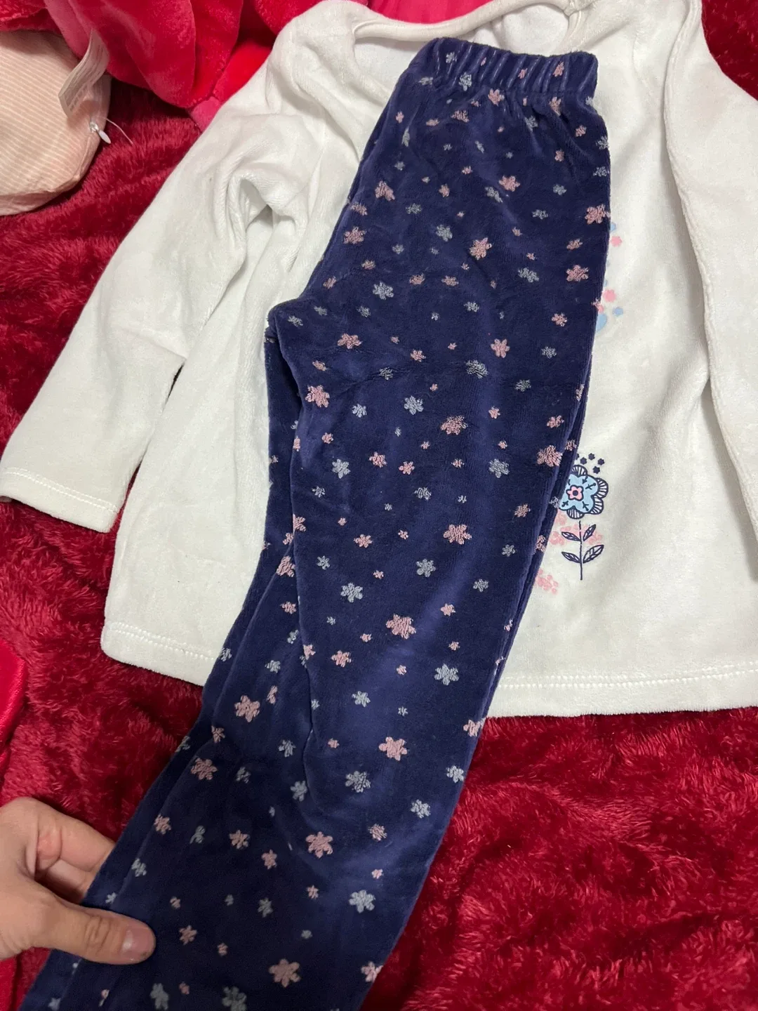 Girls White Unicorn Pajama Set image indicator(3)