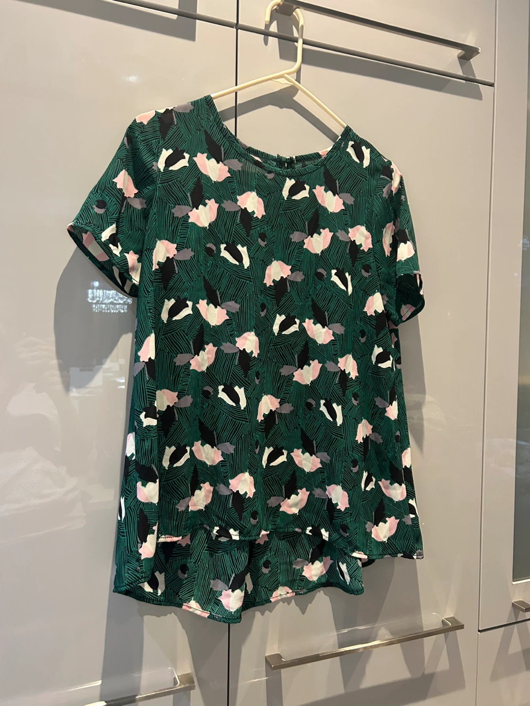 Patterned Green Blouse - Size M