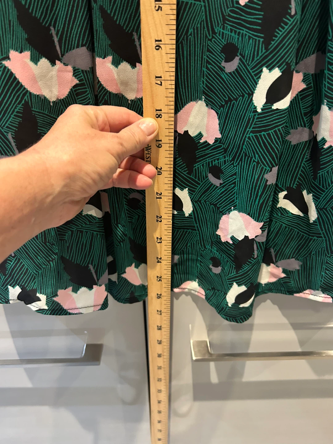 Patterned Green Blouse - Size M - photo 4
