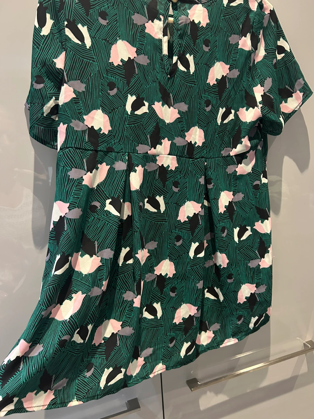 Patterned Green Blouse - Size M - photo 2