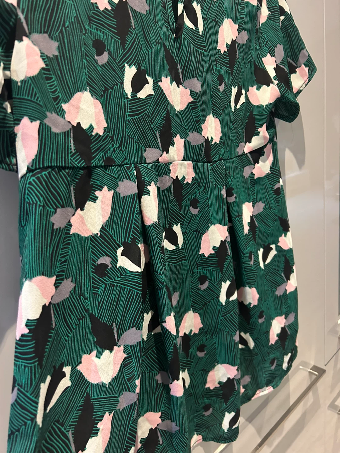 Patterned Green Blouse - Size M - photo 3