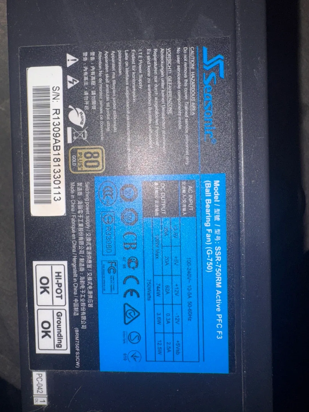 Seasonic SSR-750RM 750W Power Supply