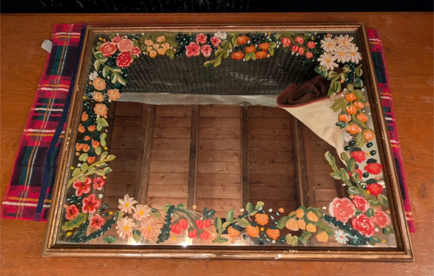 Floral Painted Mirror