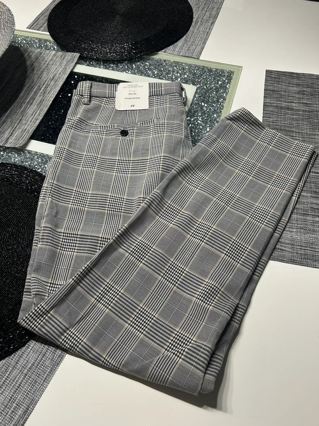 H&M Slim Fit Plaid Pants - Size 32