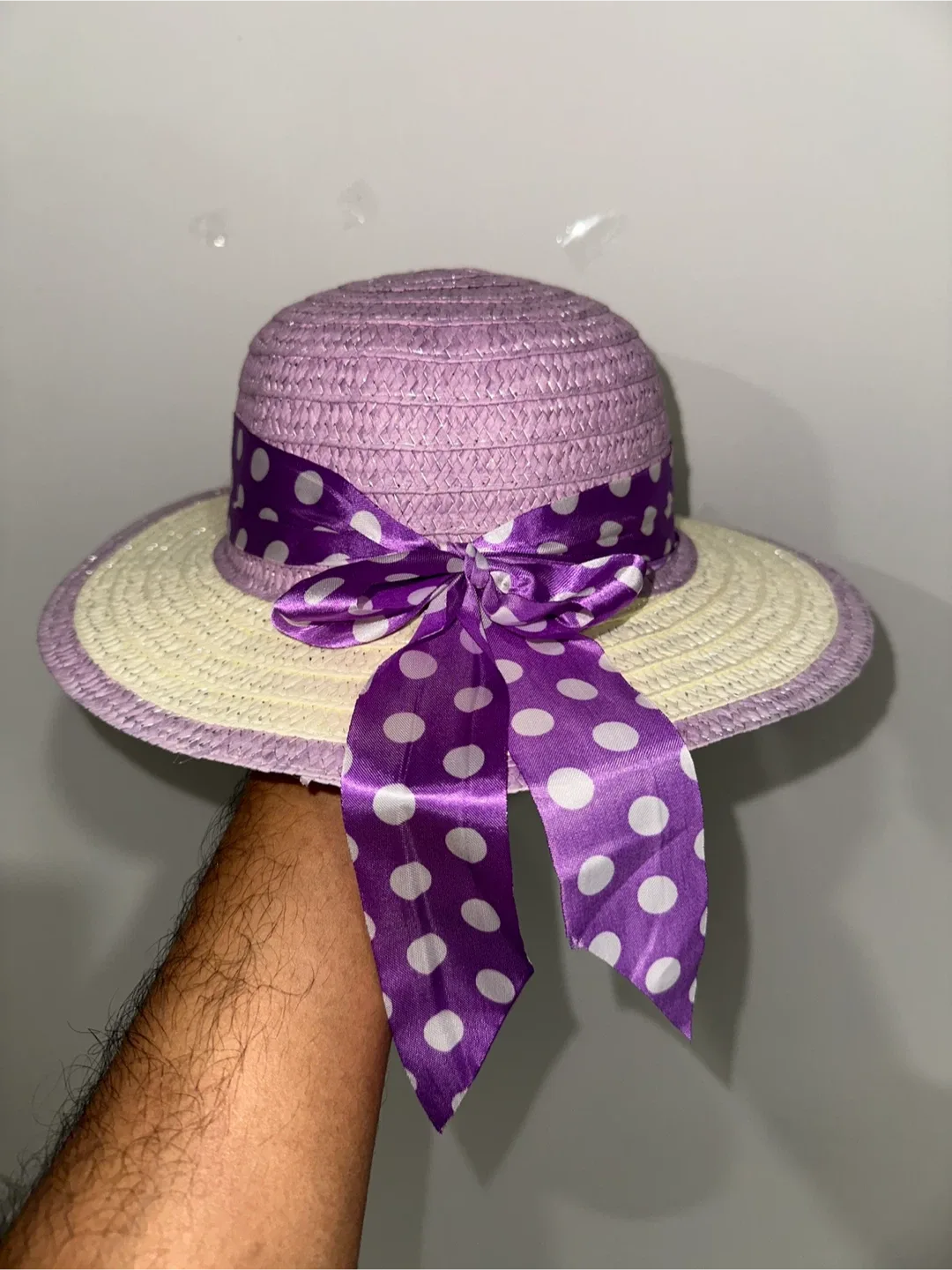 Purple Polka Dot Sun Hat