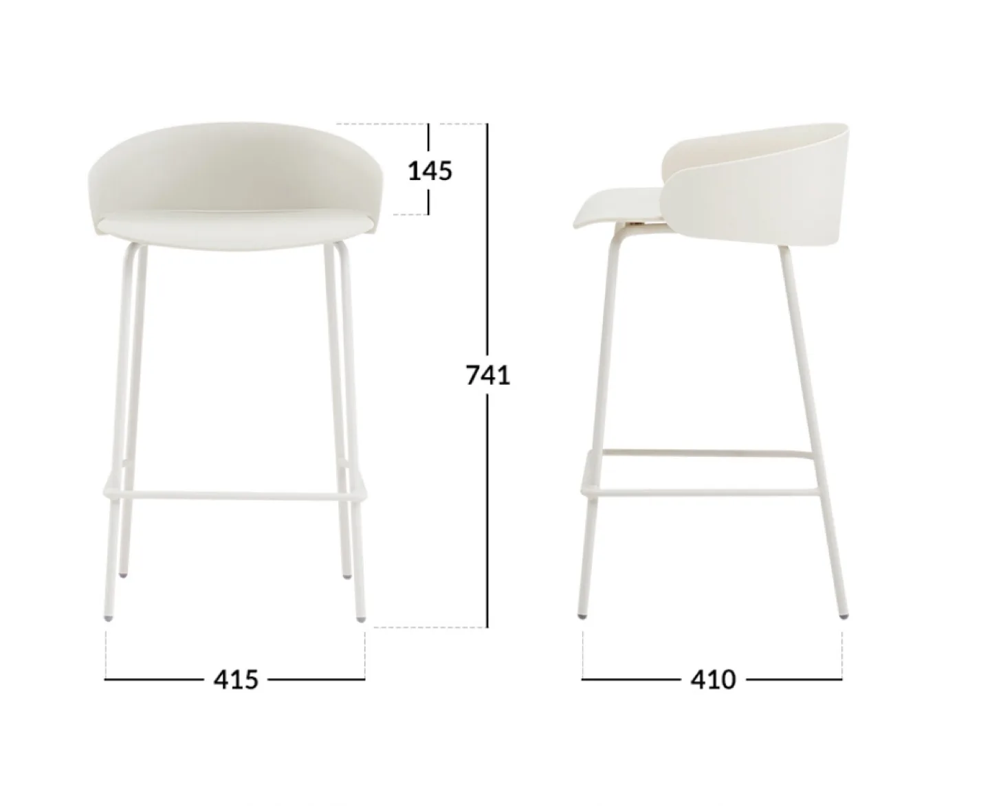 Bar Stool - White & Grey image indicator(4)