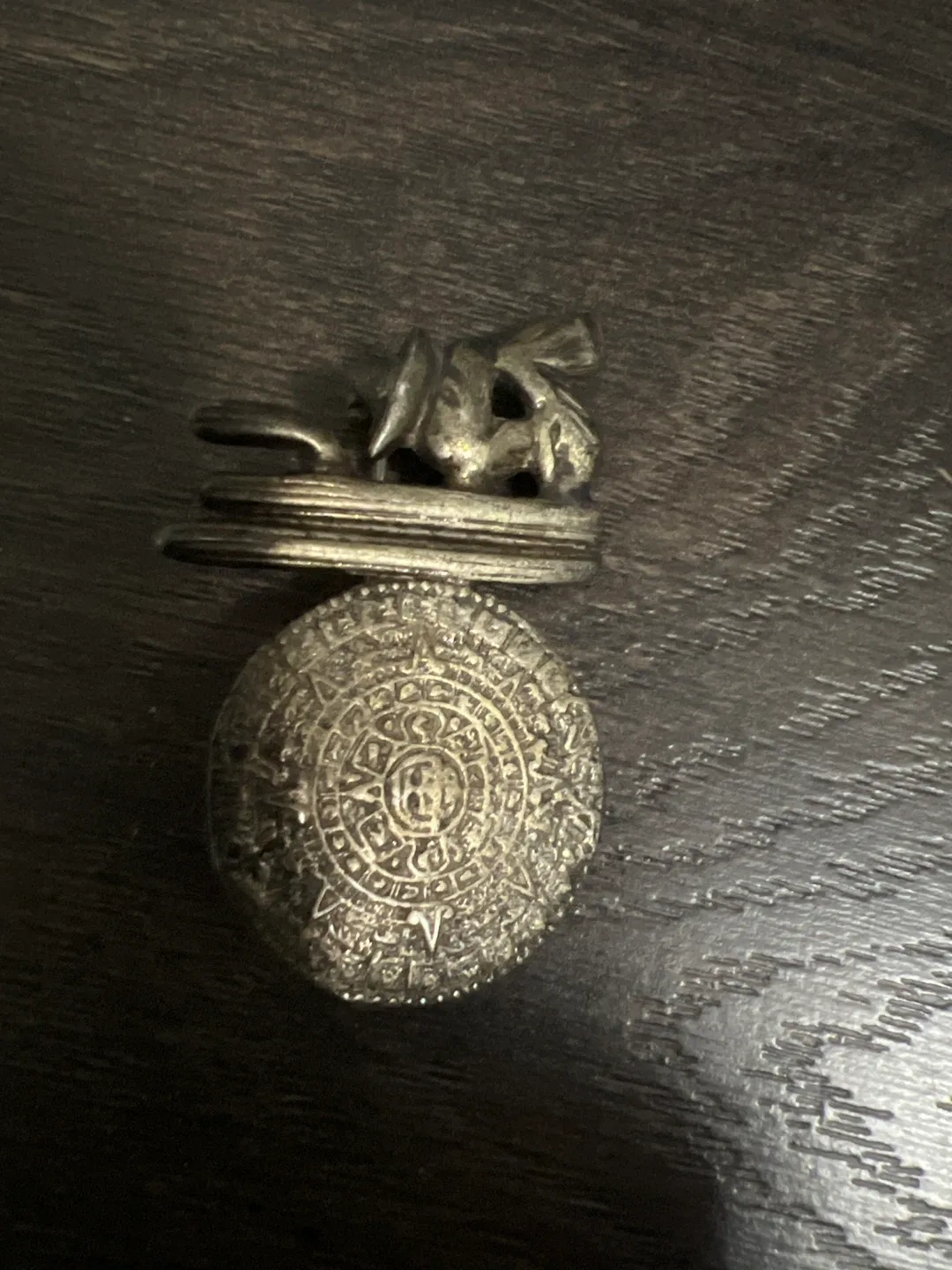 Vintage Aztec Calendar Brooch