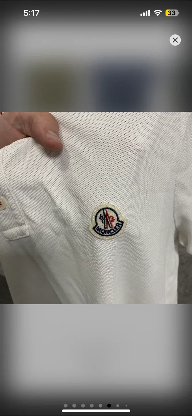 Authentic New Moncler White Polo Shirt - Size L image indicator(4)