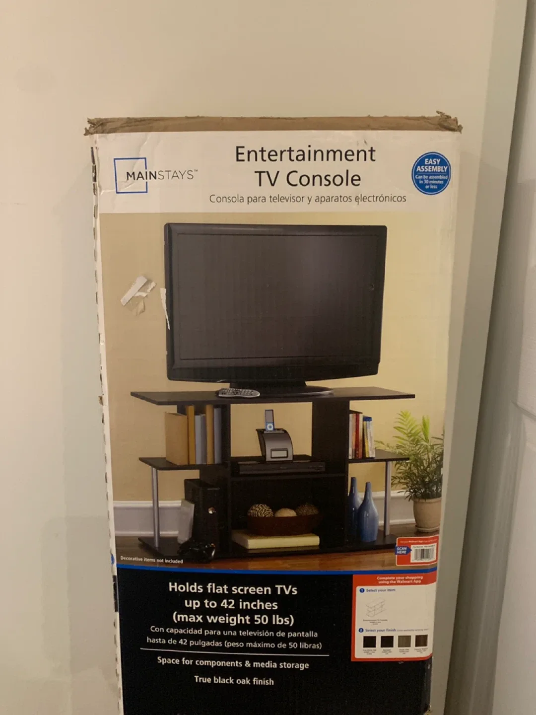 Mainstays Entertainment TV Console - Black Oak Finish image indicator(2)