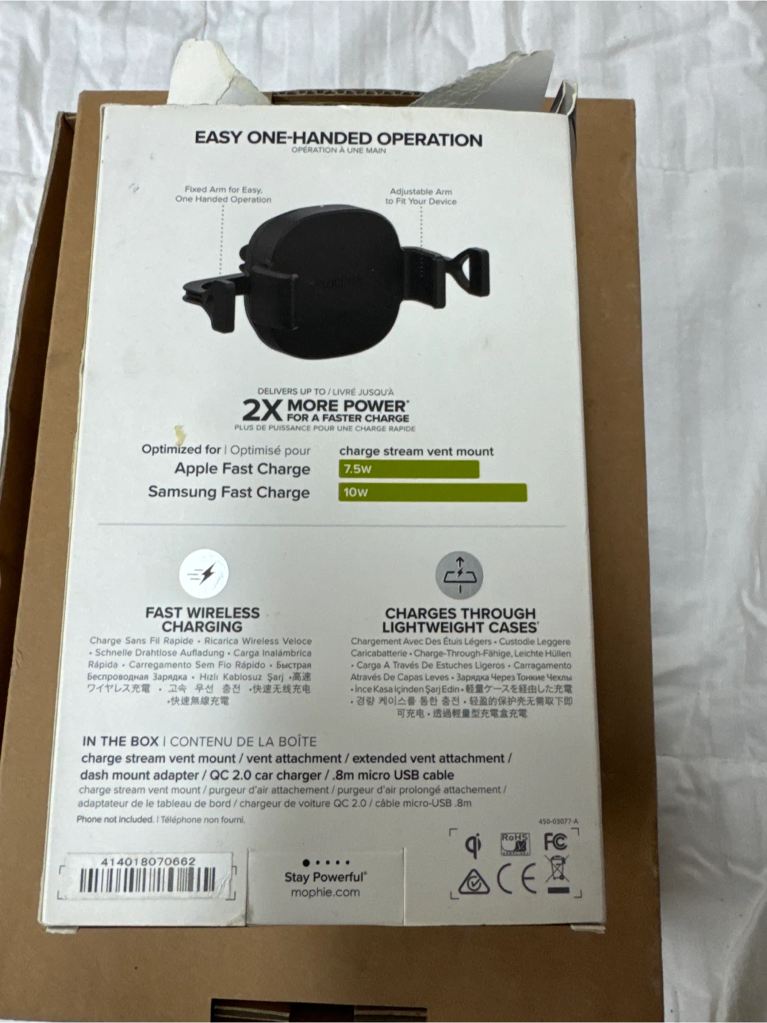 Mophie Charge Stream Vent Mount - Wireless Car Charger - photo 2