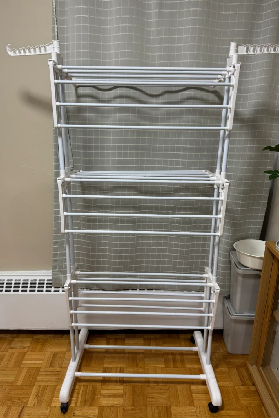 Bigzzia 4 Tier Clothes Drying Rack - White Grey