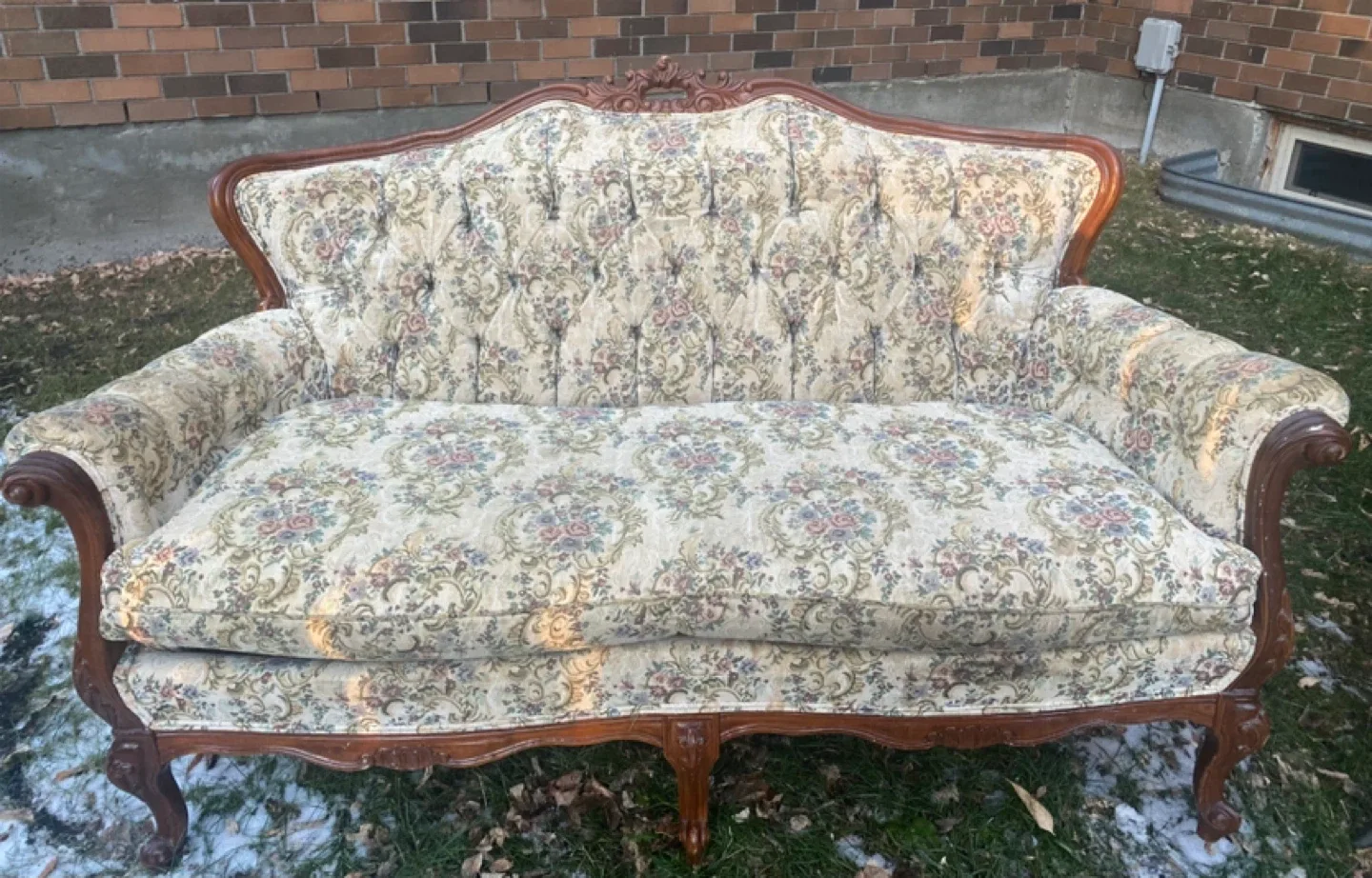 Vintage Floral Sofa & Armchair Set French Provincial