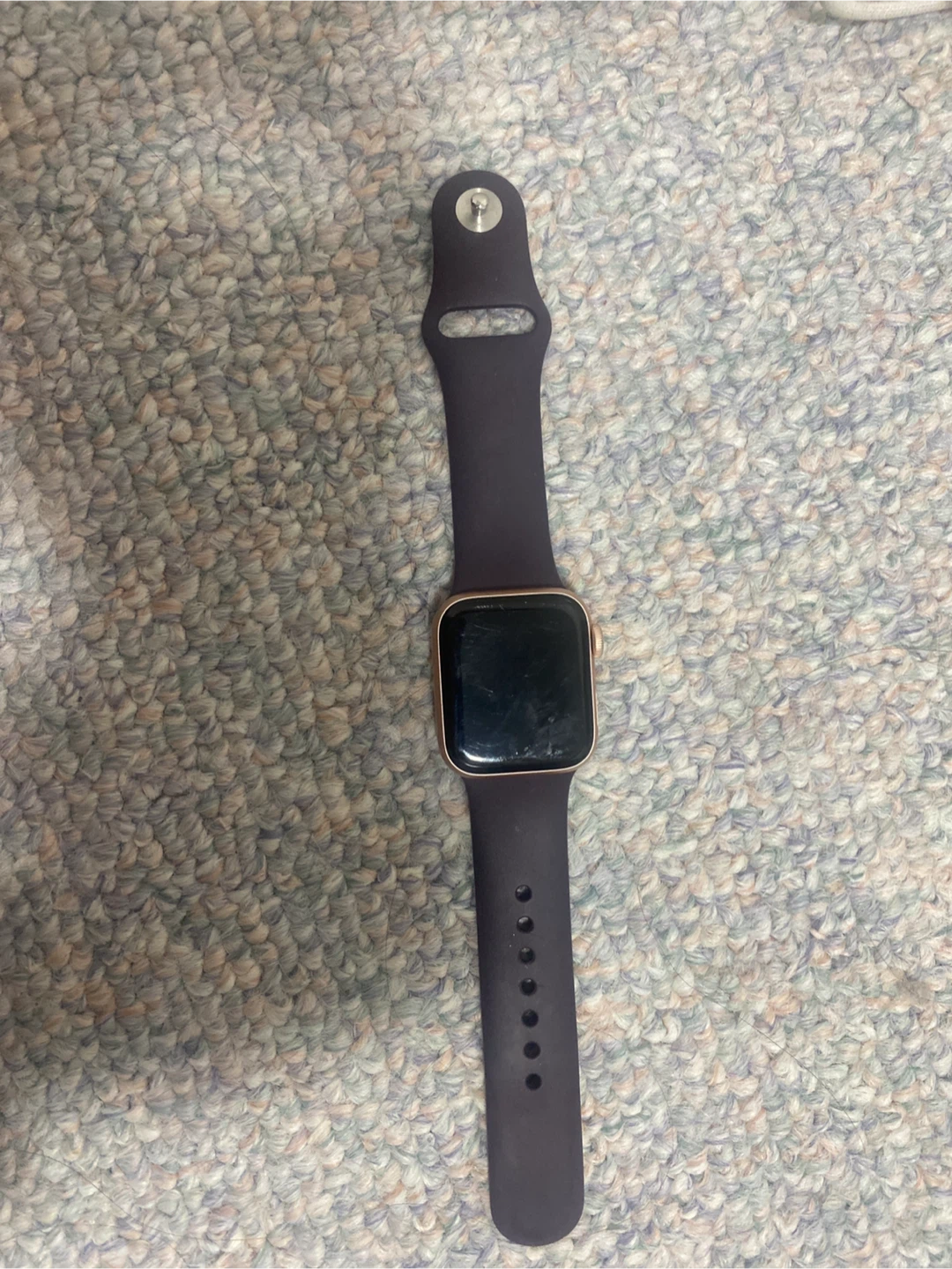 Apple Watch with Purple Band