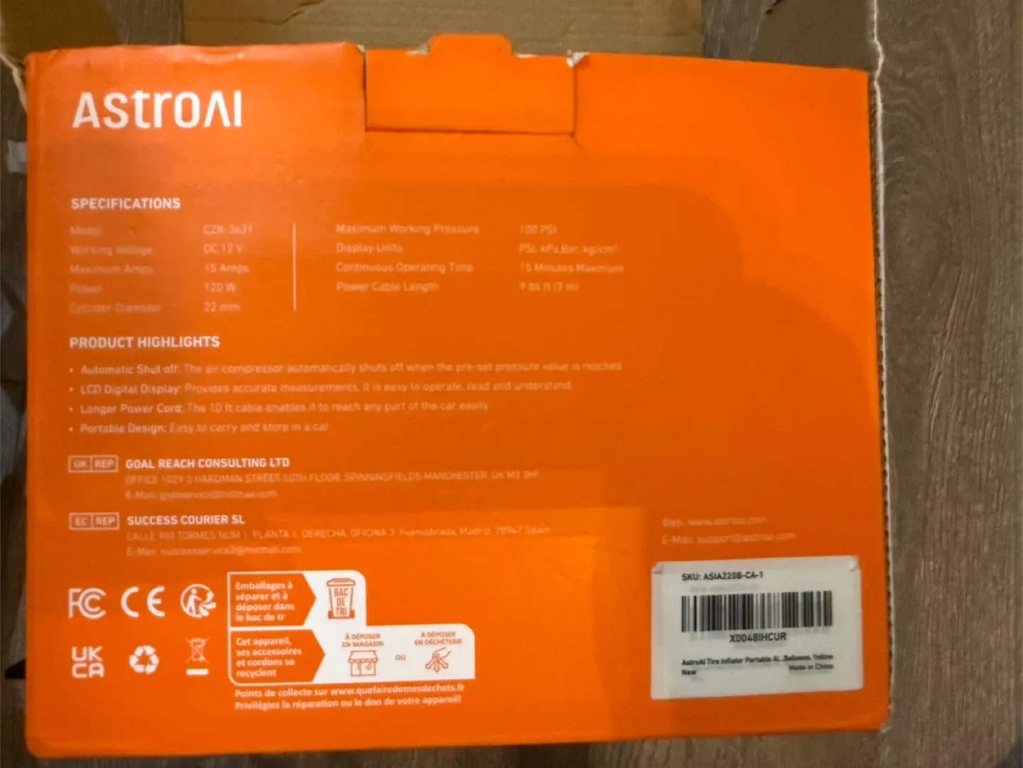 AstroAI Portable Car Air Pump image indicator(2)