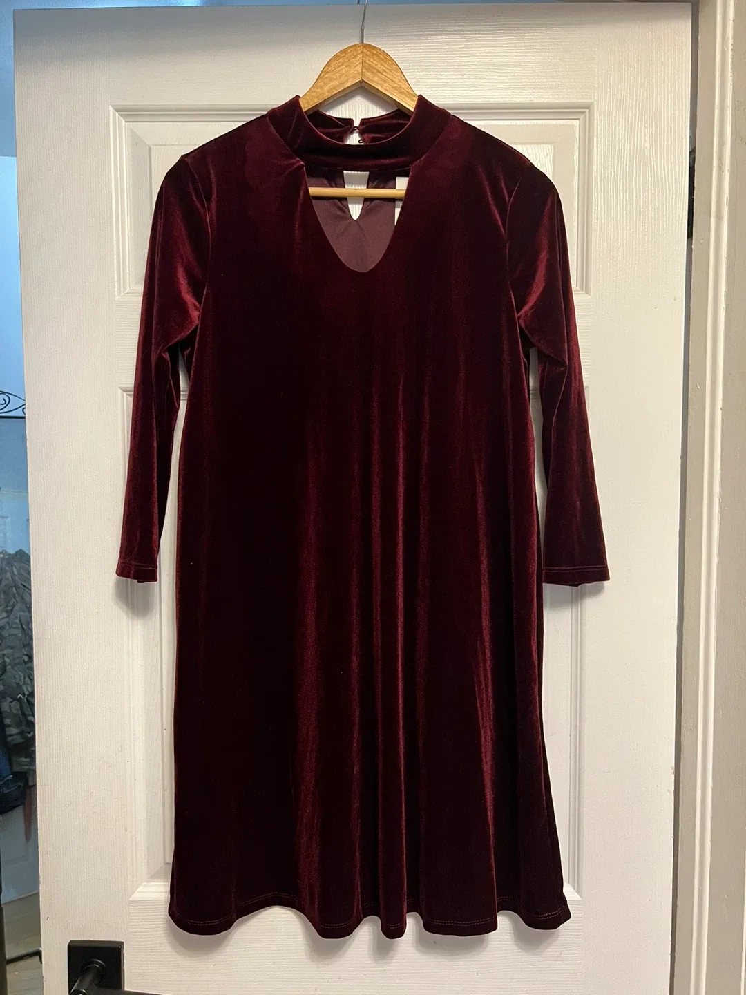 Burgundy Velvet Dress- New
