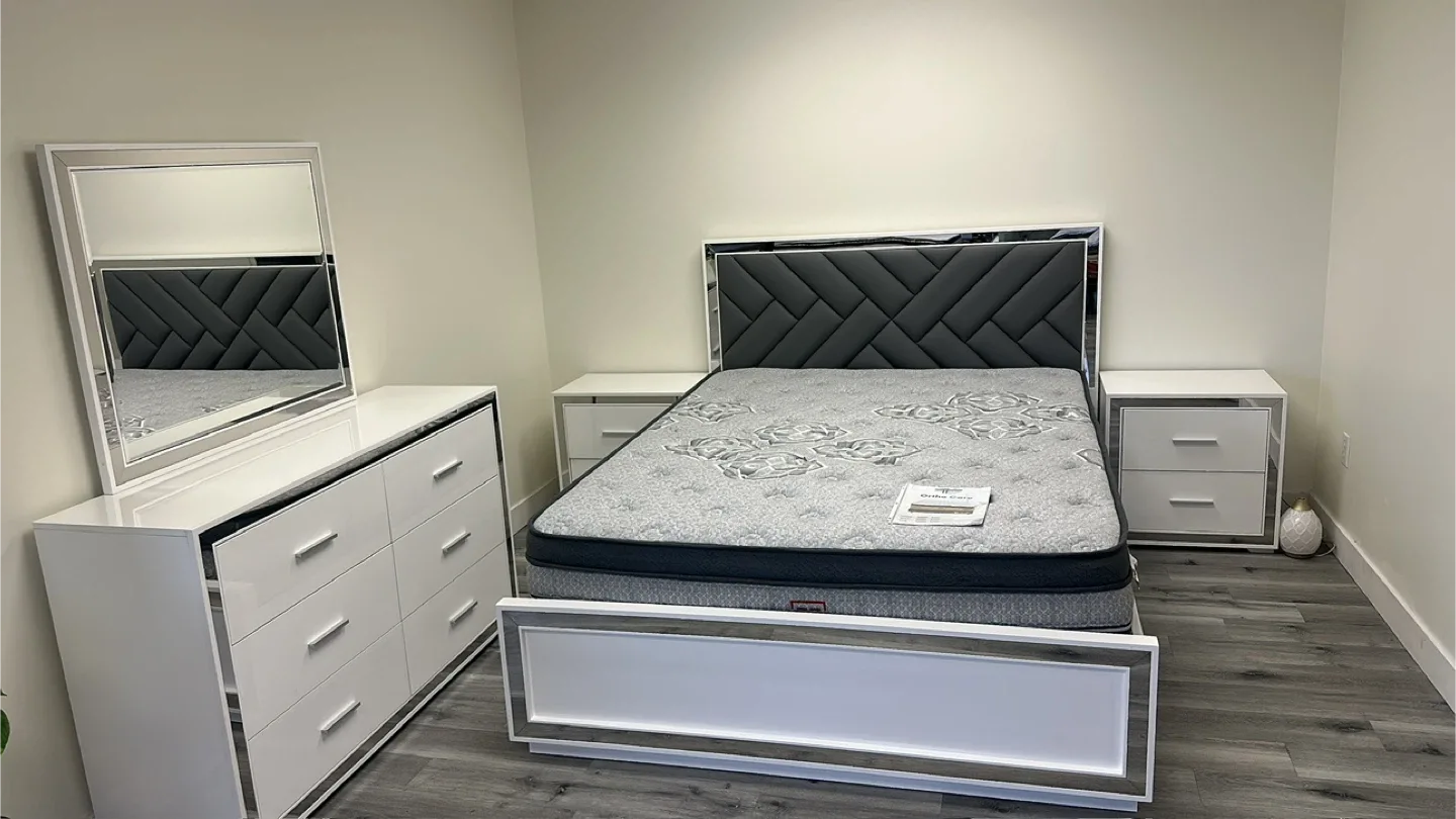 Bedroom Set - Bed Frame, Dresser, Nightstands