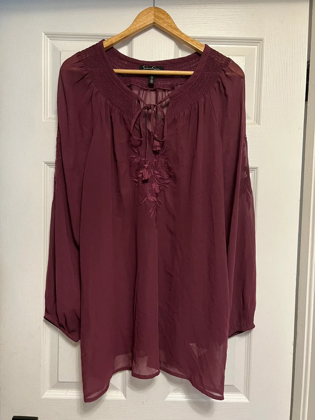Jessica Simpson Blouse - Size 1X - Burgundy
