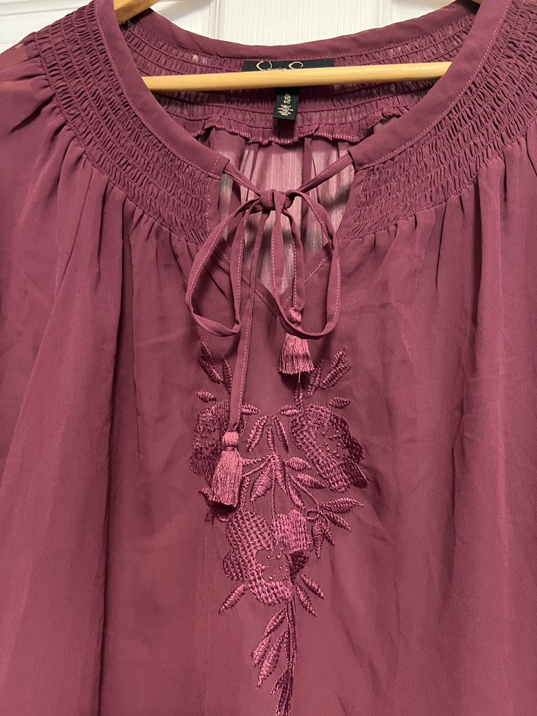 Jessica Simpson Blouse - Size 1X - Burgundy - photo 2