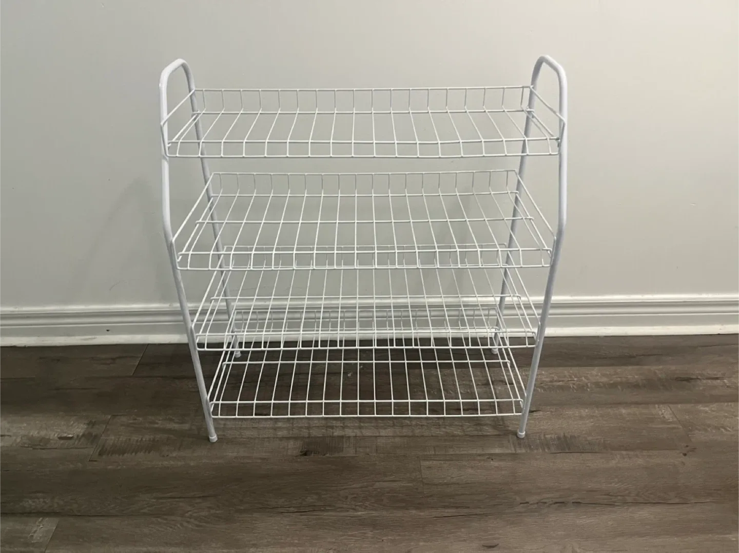 White Wire Shoe Rack