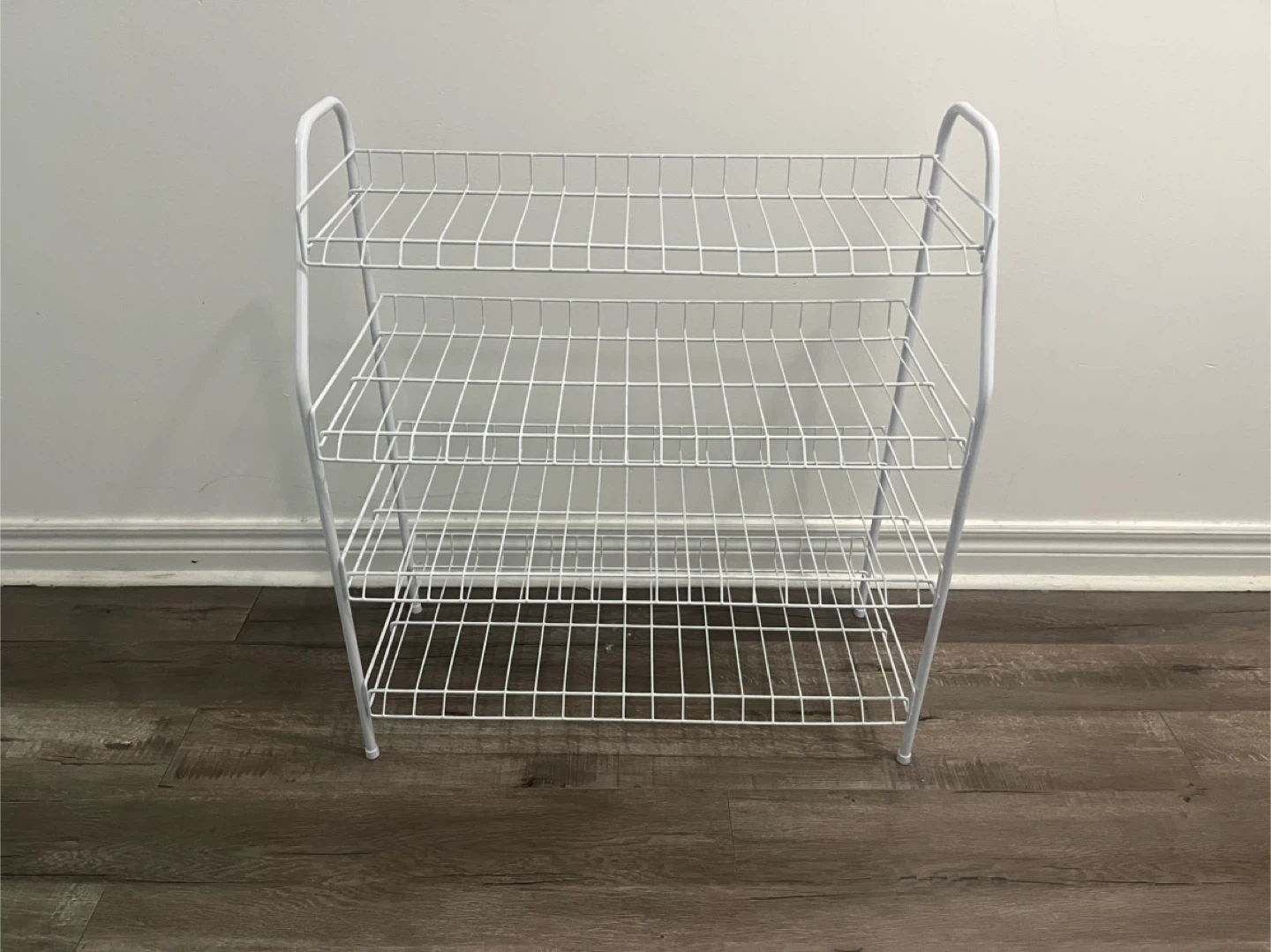 White Wire Shoe Rack - photo 2