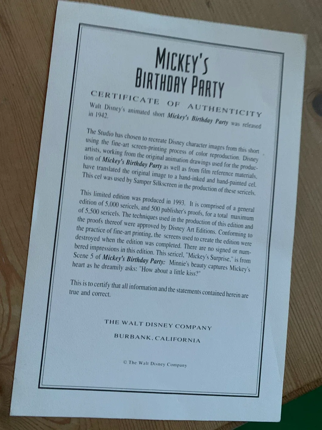 Walt Disney Animation Art - Mickey's Surprise image indicator(6)