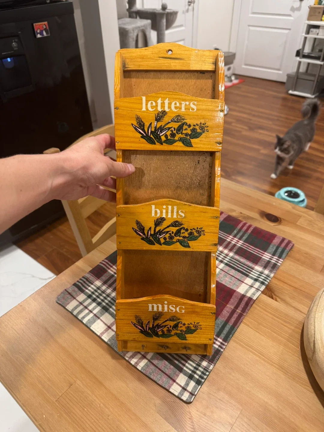 Wooden Wall Organizer - Letters, Bills, Misc