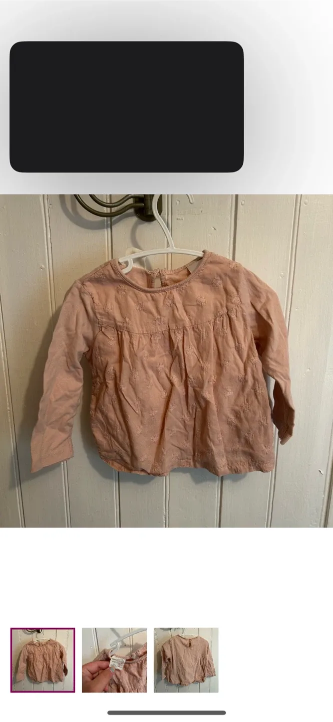 Zara Baby Girl Pink Top Size 2/3t