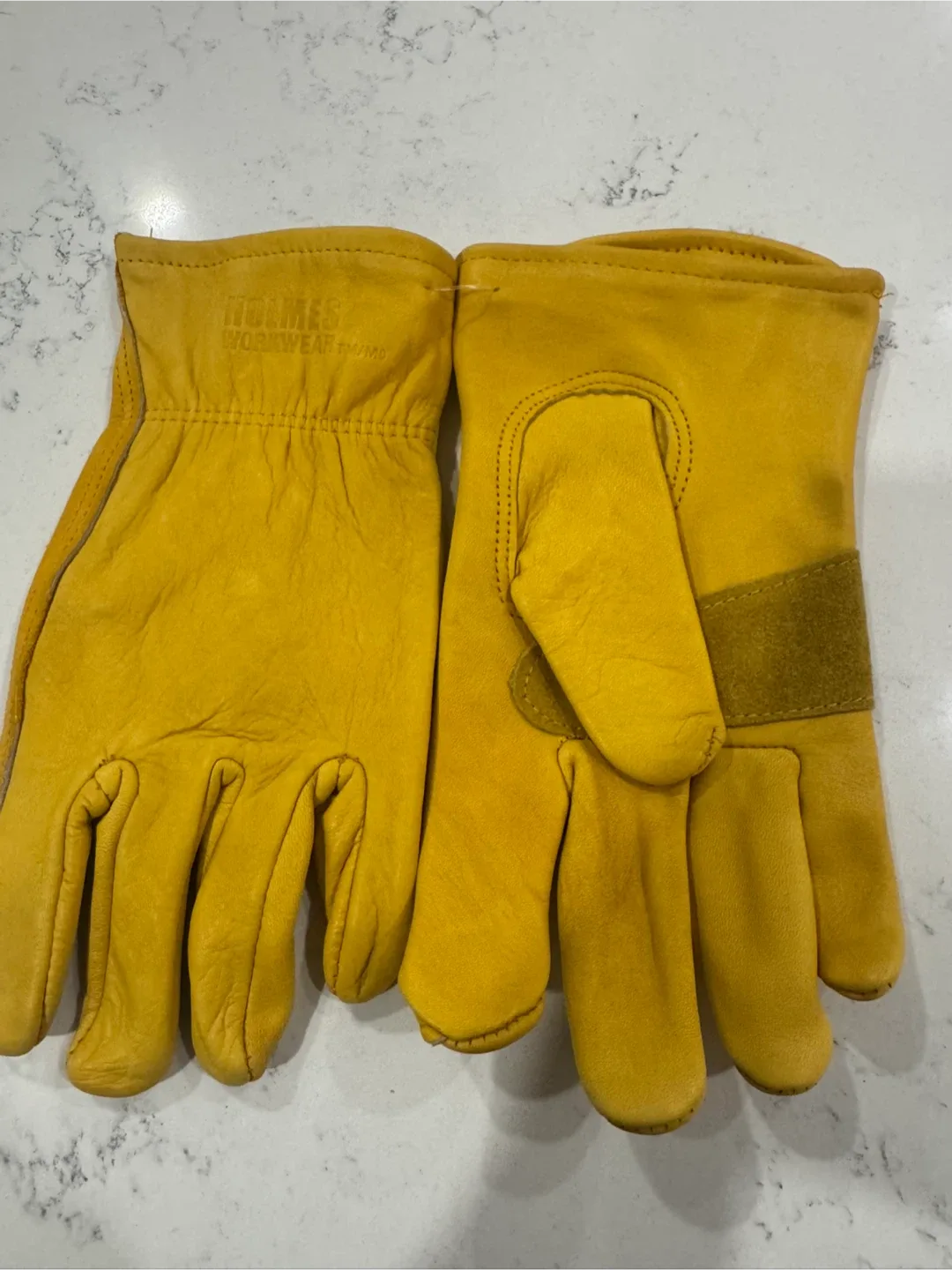 Holmes Workwear Yellow Leather Gloves - Size L image indicator(2)