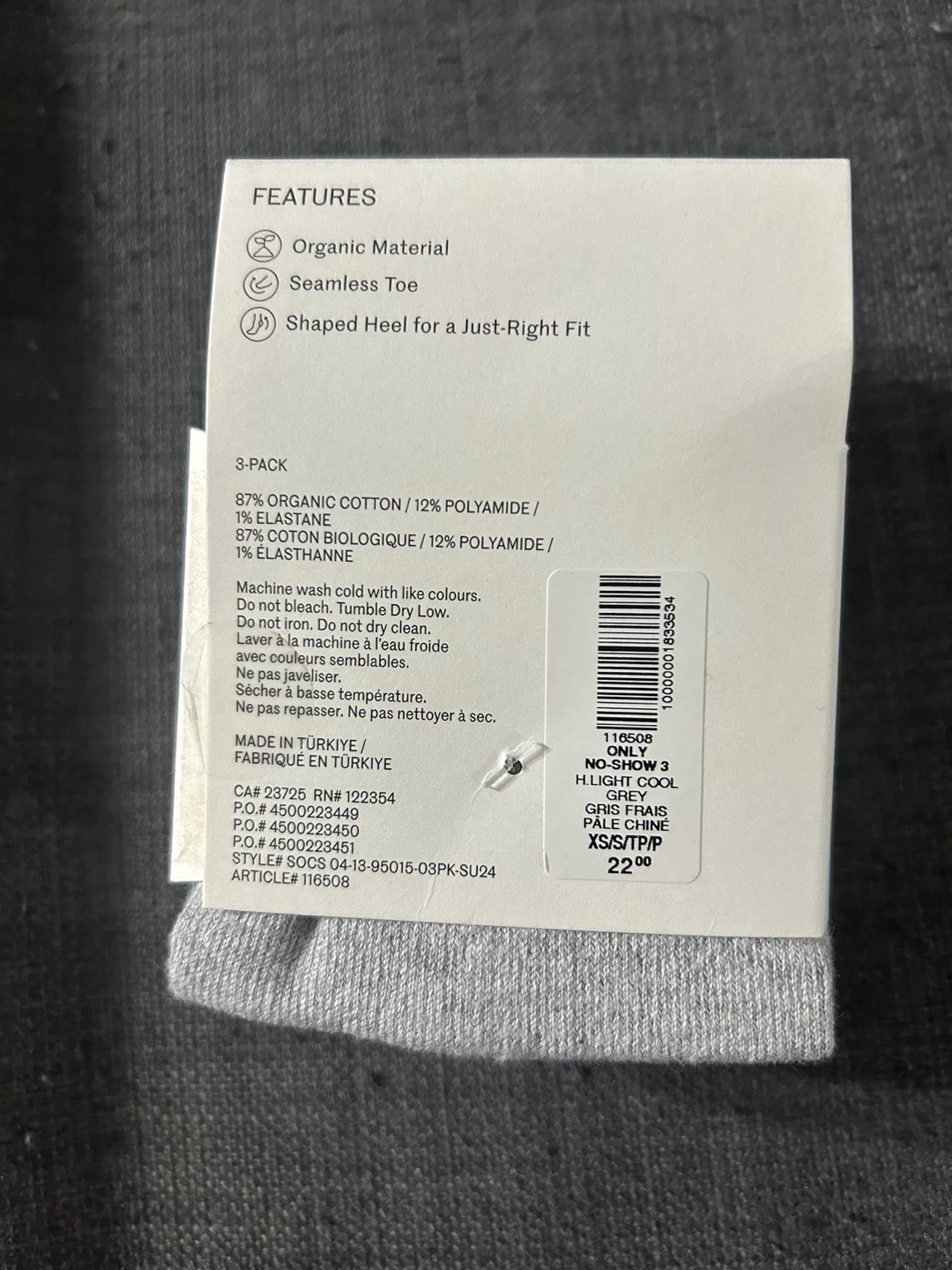 Aritzia Wilfred Only No-Show Sock 3-Pack XS/S - photo 3