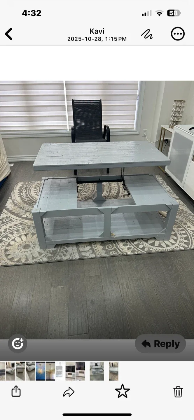 Grey Lift Top Coffee Table Ashley