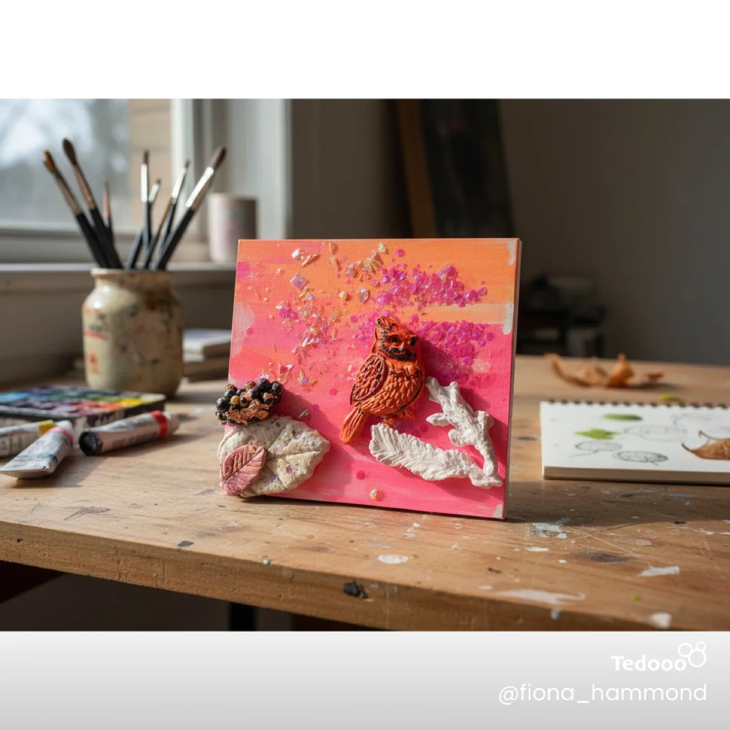 Handmade 3D Art Card - blank, with envelope